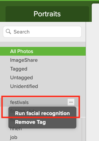 8-run facial recognition from collection close up