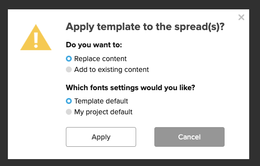 apply template font settings